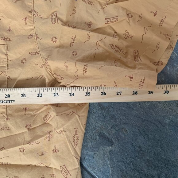 Columbia Button Down Shirt Men 2xL Regular Fit AOP Pattern Yellow Summer Outdoor - Picture 5 of 6